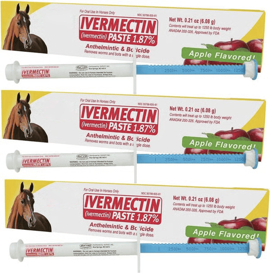 1TUBES Ivermectin Paste Dewormer - 6.08g dose @ 1.87% - Apple flavored
