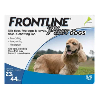 Frontline Plus Flea and Tick Treatment for medium Dogs 23-44 LBs 6 Doses