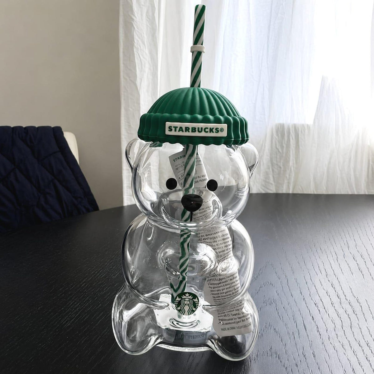 Starbucks Bearista Limited Edition Bear Glass Cold Cup 100% Authentic Rare. 591 ml and 20 oz