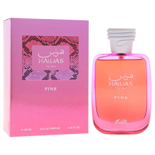 RASASI Hawas Pink For Her Eau de Parfum Spray Floral Fruity Perfume for Women with Neroli Vanilla Cotton – 3.4 oz / 100 ml