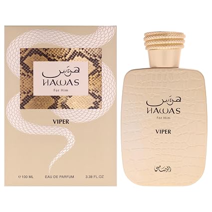 RASASI Hawas Viper Eau de Parfum for Men Oriental & Rich Scent Spray – 3.4 oz / 100 ml