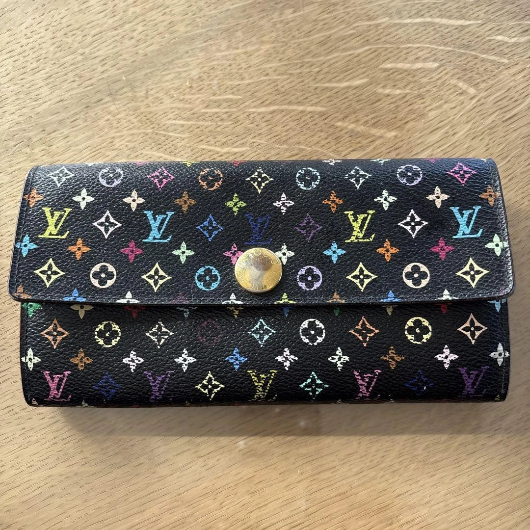 Auth Louis Vuitton Portefeuille Sarah NM Long Wallet Monogram Multicolore M93532