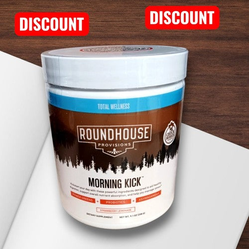 Roundhouse By Chuck Norris Morning Kick, Greens Superfood Powder Supplement with Ashwaganda