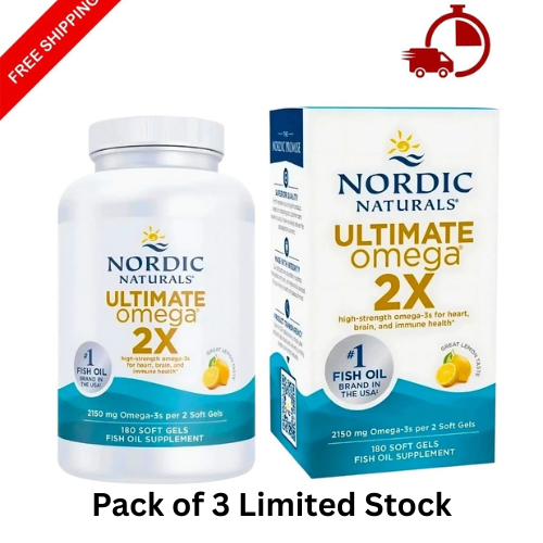 Nordic Naturals Ultimate Omega 2X 180 Soft Gels Without Box – Extra Strength