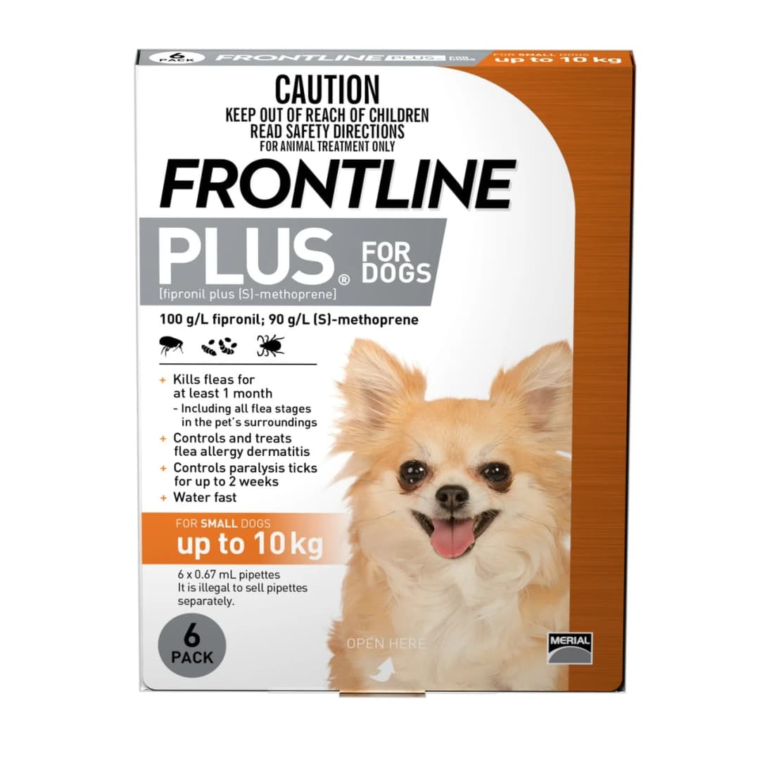 Frontline Plus Flea and Tick Treatment for Small Dogs 5-22 LBs 6 Doses