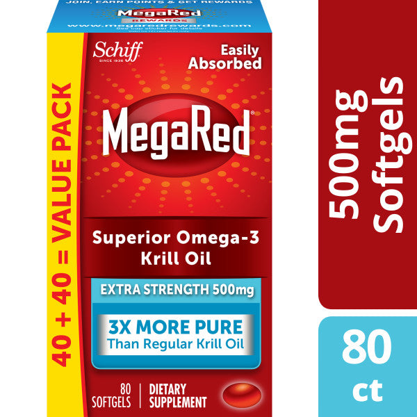 MegaRed Omega-3 Fish Oil 6X Absorption 500mg 80 Softgel