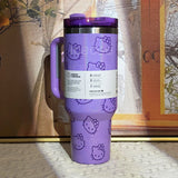 Hello Kitty Stanley Cup Flowstate Tumbler - 40 oz - Purple Glitter Limited Edition