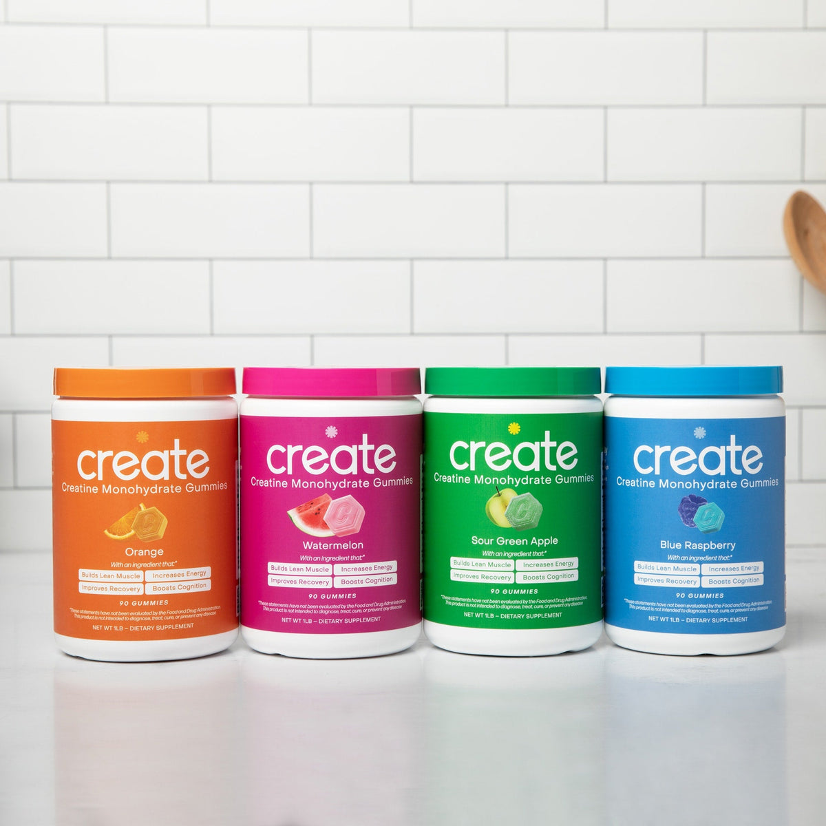 Create Creatine Monohydrate Gummies, 1.5g per Gummy Watermelon, 90 ct, Non-GMO