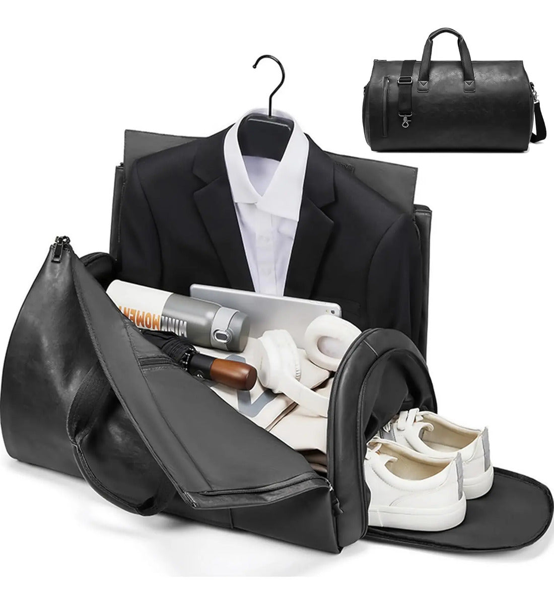 Convertible Garment Duffel Bag with Shoe Compartment – 55L Suit Travel Bag for Men & Women