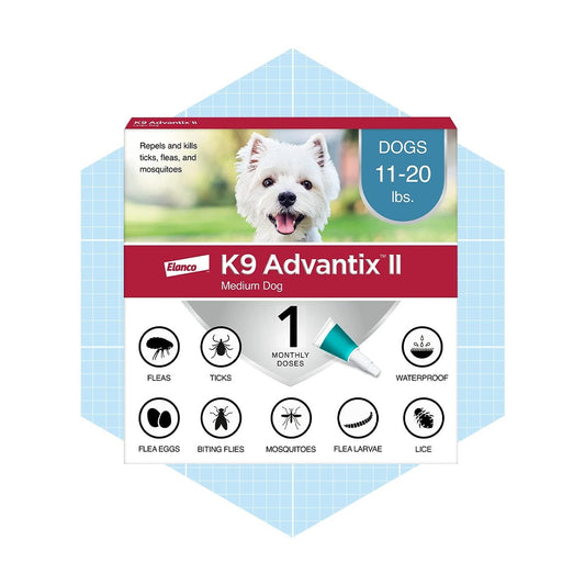 K9 Advantix II Flea and Tick Treatment for Medium Dogs 11-20lbs ,6 Doses