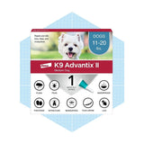 K9 Advantix II Flea and Tick Treatment for Medium Dogs 11-20lbs ,6 Doses