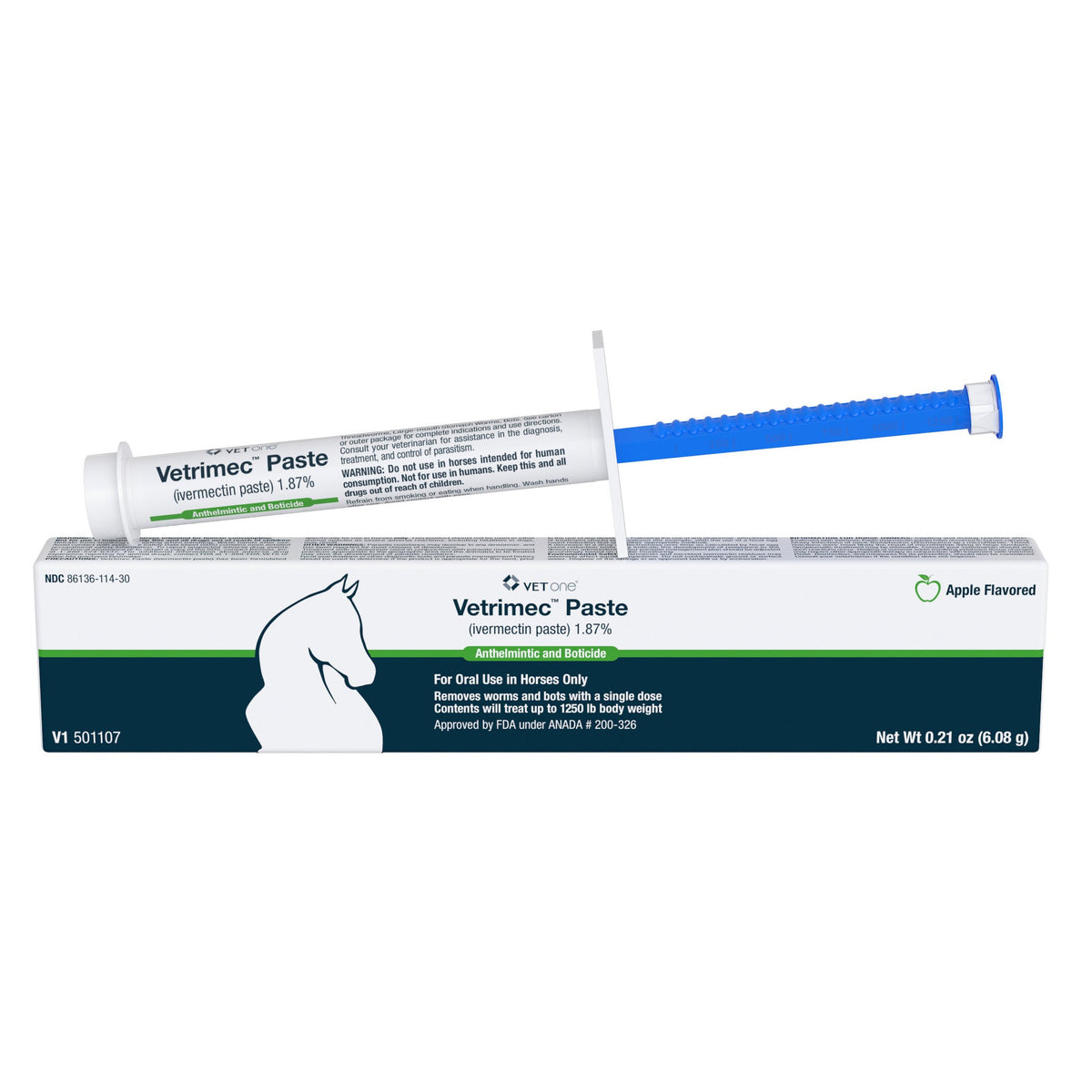2 TUBES Ivermectin Paste Dewormer - 6.08g dose @ 1.87% - Apple flavored