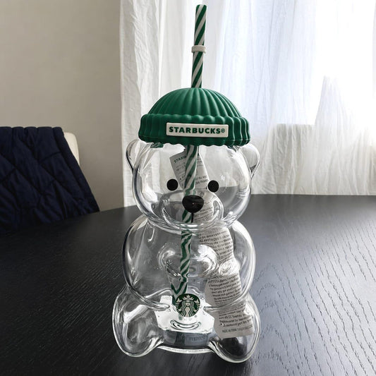 Starbucks Bearista Limited Edition Bear Glass Cold Cup 100% Authentic Rare. 591 ml and 20 oz