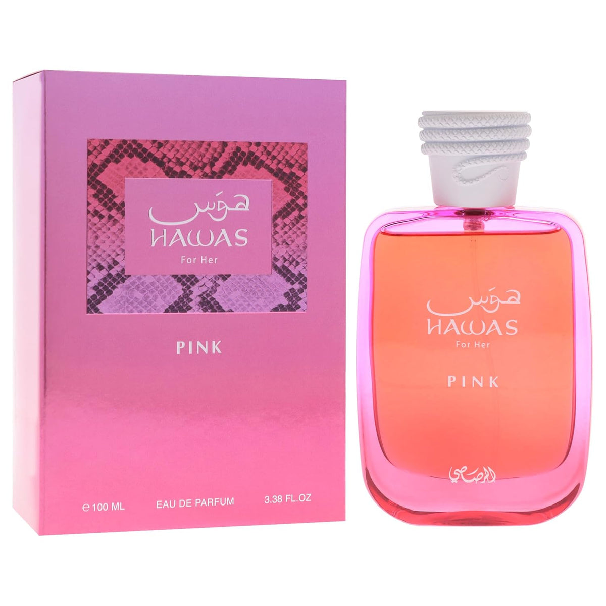RASASI Hawas Pink For Her Eau de Parfum Spray Floral Fruity Perfume for Women with Neroli Vanilla Cotton – 3.4 oz / 100 ml