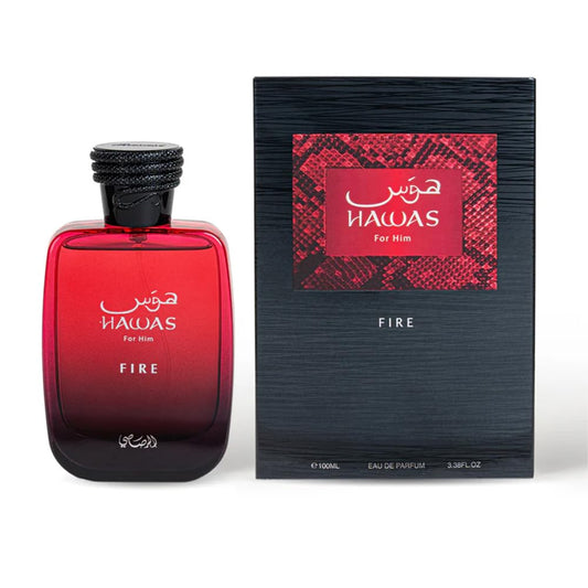 RASASI Hawas Fire Eau De Parfum Spray Bold Long Lasting Arabian Perfume For Men With A Fierv Essence – 3.4 oz / 100 ml