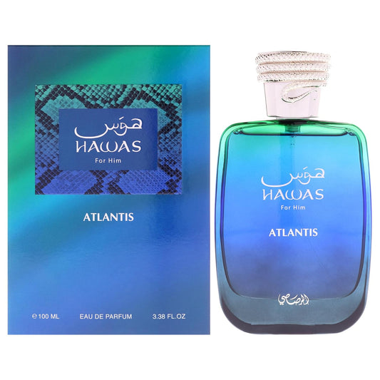 RASASI Hawas Atlantis Eau de Parfum for Men Fresh & Modern Scent Spray – 3.4 oz / 100 ml