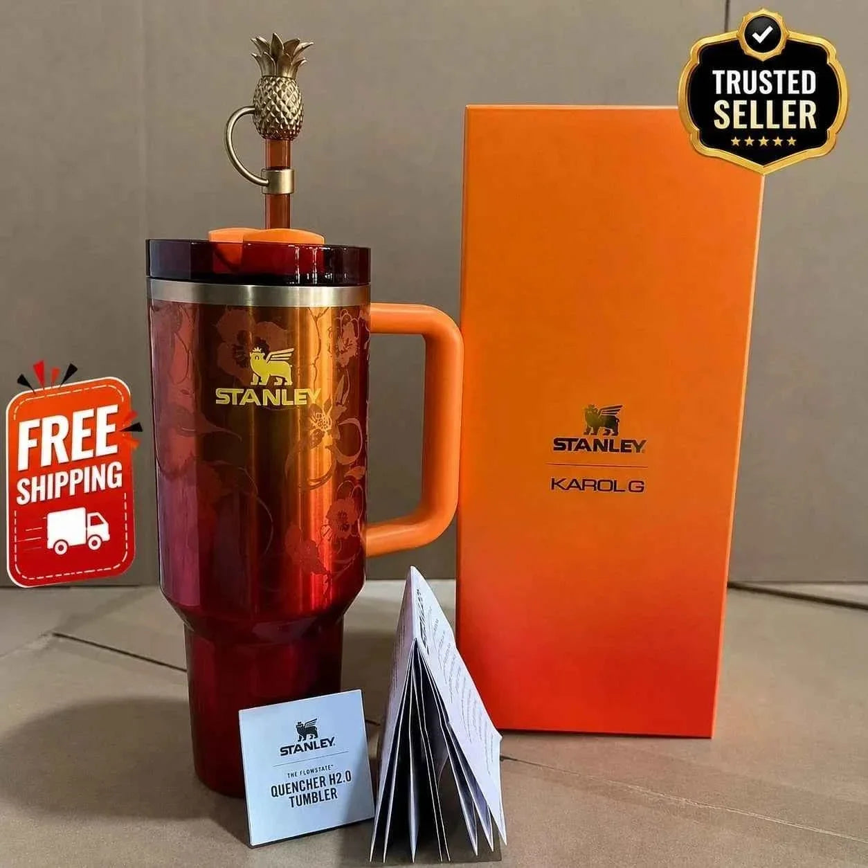 The Stanley 1913 x KAROL G 40 oz Quencher H2.O FlowState Tumbler