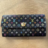 Auth Louis Vuitton Portefeuille Sarah NM Long Wallet Monogram Multicolore M93532