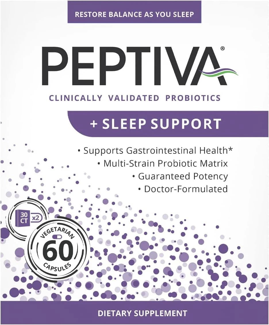 Peptiva 26 Billion CFU Probiotic & Sleep Support - Clinically Validated Multi-St (60 CAPSULES)