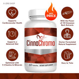CinnaChroma Blood Sugar Support Supplement - Cinnamon Capsules with Chromium Picolinate Plus Vitamin D3 and K2