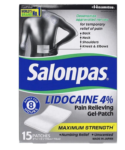 Salonpas Lido Gel-Patch (15 ct.) Pain Relieving Max Strength