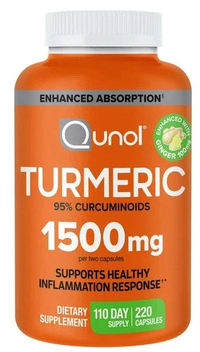 Turmeric Curcumin Capsules, Qunol with Ultra High Absorption 1500mg, Joint Support